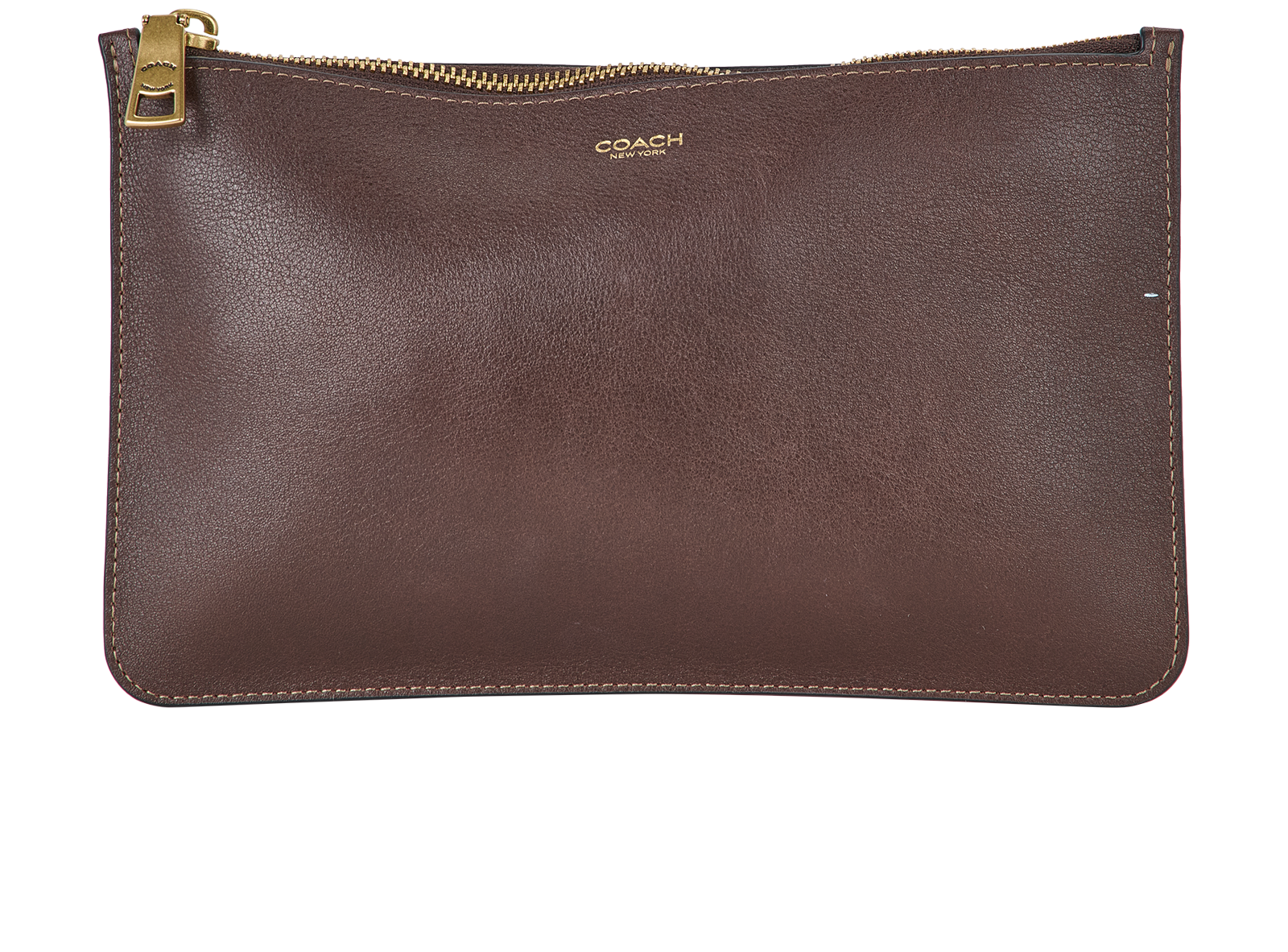 バッグ COACH accessory pouch brown Coach New York Zip Pouch, Small Leather Goods - Designer